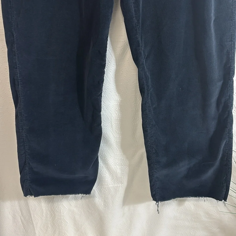 Frank & Eileen Kinsale Raw Hem Corduroy Pants Navy Blue size 12 - Picture 4 of 13
